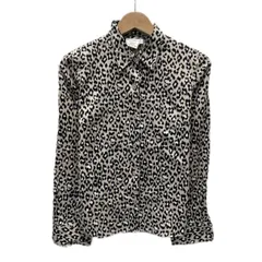 agnes b.　柄ブラウス　長袖　シャツ　トップス　レギュラーカラー　総柄　ヒョウ柄　レオパード柄　アニマル柄　日本製　マニッシュ　古着