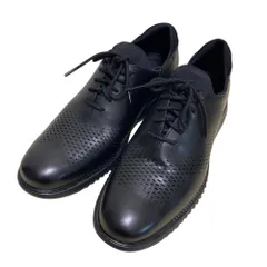 新品同様 COLE HAAN コールハーン 2.ゼログランド レーザー ウィング オックスフォード ラインド シューズ C23832 サイズ25.5cm ブラック メンズ 古着 中古 USED