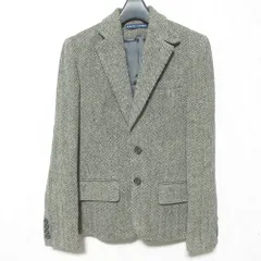 美品 RALPH LAUREN ラルフローレン ヘリンボーン テーラードジャケット サイズ2 ブラック ベージュ レディース 古着 中古 USED