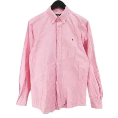 ポロ バイ ラルフローレン Polo by Ralph Lauren 長袖 シャツ 170 ピンク ボタンダウン ロゴ 刺繍 ボーイズ キッズ 子供服