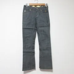 美品 BURBERRY BLUE LABEL バーバリーブルーレーベル ブーツカットデニムパンツ 23 ネイビー レディース 古着 中古 USED