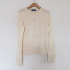 美品 BURBERRY BLUE LABEL バーバリーブルーレーベル ウールニットカーディガン サイズ38 アイボリー レディース 古着 中古 USED
