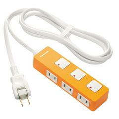 ☆Mercury マーキュリー 3m延長コード 4口電源タップ オレンジ