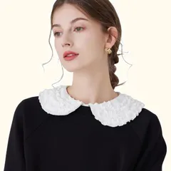 ブラウス襟 レース トップス カーディガン風 つけ衿 肩かけ マフラー つけ襟 レイヤード ストール レディース 付け衿 重ね着 つけえり 付け襟 大人可愛い [§SEYIXU]