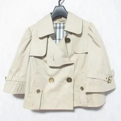 良品 BURBERRY BLUE LABEL バーバリー ブルーレーベル ショートトレンチコート ジャケット CF15-657-40 サイズ38 ベージュ レディース 古着 中古 USED
