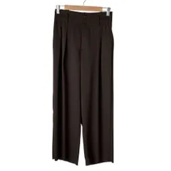 美品 BEAUTY&YOUTH ビューティーアンドユース ポリエステルツイル カットアウト タックパンツ 1614-144-6430 XS ダークブラウン レディース 古着 中古 USED