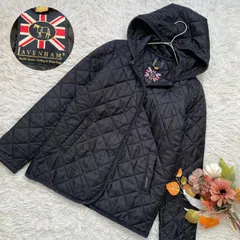 LAVENHAM ラベンハム　フレームワークス別注　クレイドン　キルティングジャケット　36 黒　ブラック　フード　パイピング