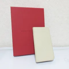 良品 BONAVENTURA ボナベンチュラ iPhone 13mini 手帳タイプ レザーケース オフホワイト メンズ レディース 古着 中古 USED