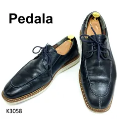 ペダラ　アシックスウォーキング　本革　レザー　ネイビー　レースアップ　25cm