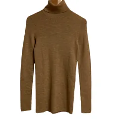 美品 Theory luxe セオリーリュクス タートルネック リブニットセーター 38 ブラウン レディース 古着 中古 USED