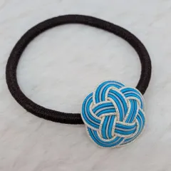 ❉梅結び❉ 水引ヘアゴム【水色系】52015