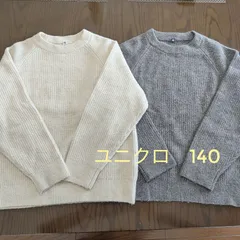 セーター 140 ユニクロ 白 グレー