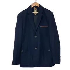 美品 Timberland ティンバーランド ウール シングル テーラードジャケット コート L ネイビー メンズ 古着 中古 USED