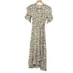 美品 24SS FRAY I.D フレイアイディー ヴィスコースプリントカシュクールワンピース FWFO241081 サイズ00 アイボリー レディース 古着 中古 USED