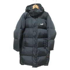 美品 PUMA プーマ キッズ 子供服 ベンチコート ダウンコート 150 ダークグレー キッズ 古着 中古 USED