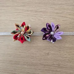 つまみ細工の帯留め