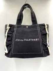 JILL by JILLSTUART ジルスチュアート フリル キャンバス トート バッグ 黒 ■■レディース