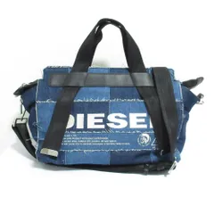 美品 DIESEL ディーゼル デニムパッチワーク 2WAY トートバッグ ショルダーバッグ ブルー レディース 古着 中古 USED