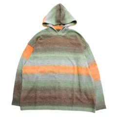 新品同様 Purple&Yellow パープル&イエロー グラデーション ニット パーカー カットソー 長袖 S マルチカラー レディース 古着 中古 USED