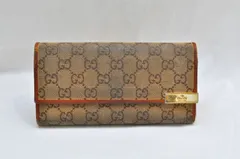 【GUCCI】（グッチ）　長財布／レザー／ロゴプレート