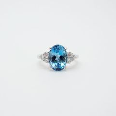 アクアマリン4.62ct ダイヤモンド 計0.28ct プラチナ900 - メルカリ