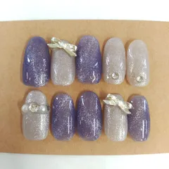 【ハンドメイド】ネイルチップ マグネット 春 リボンネイル※オーダー不可