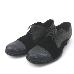 ドルチェ&ガッバーナ ドルガバ DOLCE&GABBANA ドレスシューズ 8.5 ブラック 黒系 レザー クロコ ベロア イタリア製のサムネイル