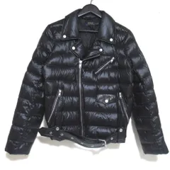 美品 POLO RALPH LAUREN ポロラルフローレン ナイロン ダウン ダブルライダースジャケット Mサイズ ブラック レディース 古着 中古 USED