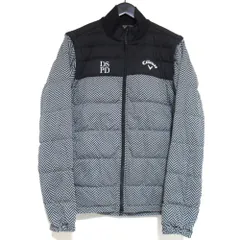 美品 Callaway キャロウェイ 2way ジップアップ ダウンジャケット ダウンベスト 241-9210505 Lサイズ ブラック×グレー メンズ 古着 中古 USED