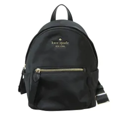 美品 kate spade new york ケイトスペードニューヨーク チェルシー ナイロン ミニリュック ブラック レディース 古着 中古 USED