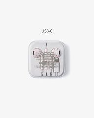 aeae有線イヤホンドット柄 ホワイト/レッド USB-C - メルカリ