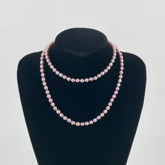 TASAKI(タサキ)　淡水パール着色　K18　ロングネックレス　パープル