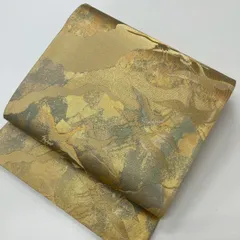 袋帯 金彩の鶴 上品な織出し 正絹 MA-3051