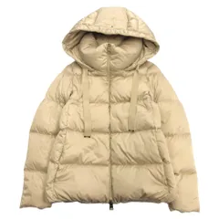 良品 HERNO ヘルノ ポーラテック ダウン ジャケット ブルゾン ショート コート フレア Aライン 38 ベージュ レディース 古着 中古 USED