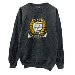 メキシコ製 Champion プリントスウェット トレーナー S ダークグレー チャンピオン プルオーバー ビッグプリント 秋物 a801-5359