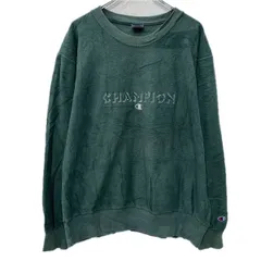 メキシコ製 90s Champion ロゴスウェット トレーナー グリーン チャンピオン プルオーバー ワンポイント 刺繍ロゴ 秋物 a801-5365