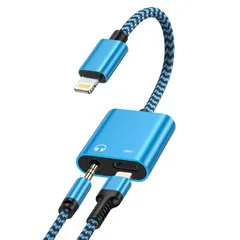 Lightning 3.5mm イヤホンジャック 変換ケーブル Hi-Fi音質 ライトニング イヤホン変換アダプター 音楽+充電 急速充電/音楽再生 2イン1 高耐久ナイロン イヤホン変換アダプタ iPhone iPhone 14/13/12/11/SE/XS