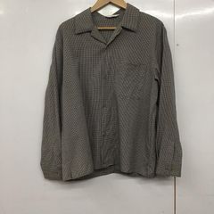 ブラウン チェック柄 長袖ポロシャツ 42 - メルカリ