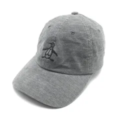 【美品】マンシングウェア キャップ グレー コーデュロイ調 ロゴ刺しゅう F(56-60cm)   ゴルフウェア Munsingwear