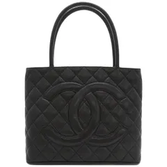 シャネル CHANEL トートバッグ マトラッセ 復刻トート キャビアスキン ブラック マットシルバー金具 黒 ココマーク  A01804  6****** 【箱】【中古】