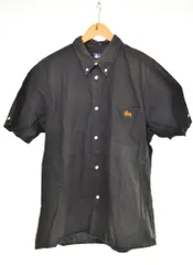 ステューシー STUSSY 90s USA製 紺タグ OLD STUSSY 半袖シャツ  半袖シャツ ブラック LLサイズ 103MT-3722