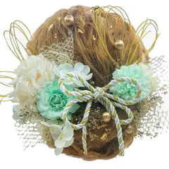 [JZOON] 髪飾り 成人式 髪飾り 金箔 卒業式 和装 結婚式 袴 着物 浴衣 振袖 ドライフラワー プリザーブドフラワー 高級造花