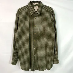 L.L.Bean エルエルビーン 形態安定加工 チェック柄 ボタンダウンシャツ Mサイズ グリーン系