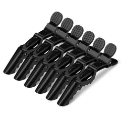 ブラック ６個セット入り 専用 美容 理髪 バレッタ髪留め ヘアピン スタイリング ドラゴンクリップ サロンヘアクリップ ダッカールメンズ KISARGワニクリップ