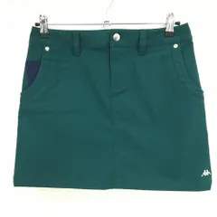 【超美品】カッパ スカート ダークグリーン ストレッチ ワッペン レディース L ゴルフウェア Kappa