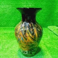 マーブル模様⭐ホウヨウグラス⭐金箔入り⭐粋な花瓶⭐インテリア⭐昭和