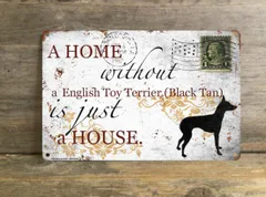 【English Toy Terrier (Black Tan)/イングリッシュ・トイ・テリア（ブ ラック&タン)】 メタルプレート メッセージ 犬 雑貨 グッズ アート ポスター おしゃれ インテリア 壁飾り アンティーク風 173
