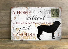 【 Entlebucher Mountain Dog/エントレブッハー・マウンテン・ドッグ】 メタルプレート メッセージ 犬 雑貨 グッズ アート ポスター おしゃれ インテリア 壁飾り アンティーク風 175