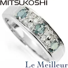 三越 MITSUKOSHI リング 指輪 アレキサンドライト 0.38ct ダイヤモンド プラチナ Pt900 13号 中古 プレラブド 返品OKのサムネイル