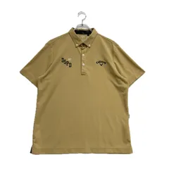 中古 メンズ キャロウェイ Callaway 半袖ポロシャツ LL ベージュ 刺しゅうロゴ ベーシック 吸汗速乾性